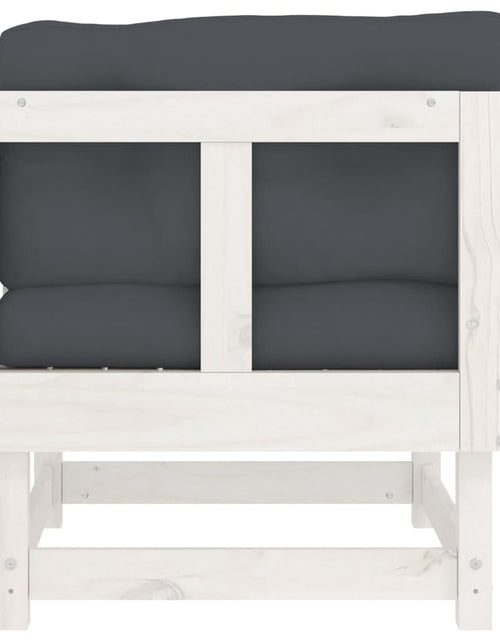 Încărcați imaginea în vizualizatorul Galerie, Canapea colțar cu perne, alb, lemn masiv de pin - Lando
