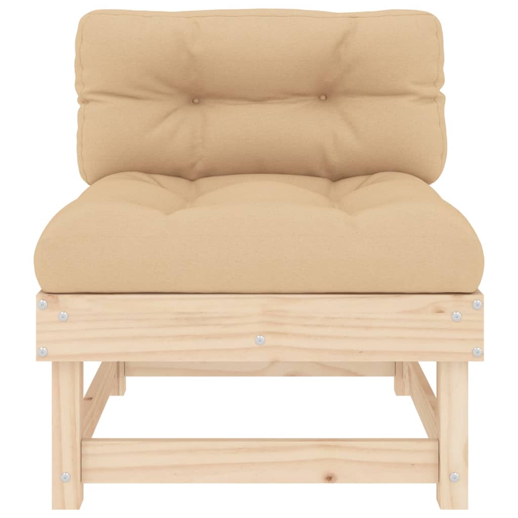 Canapea de mijloc cu perne, lemn masiv de pin - Lando