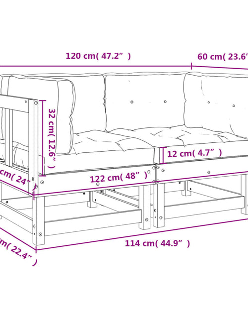 Încărcați imaginea în vizualizatorul Galerie, Canapele colțar cu perne, 2 buc., lemn masiv de pin - Lando
