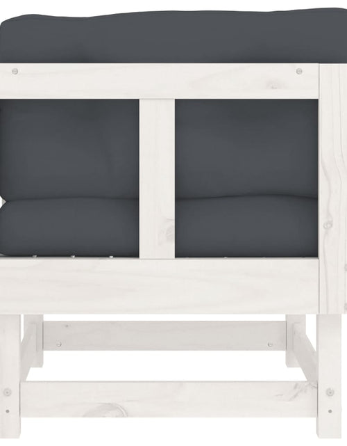 Încărcați imaginea în vizualizatorul Galerie, Canapele colțar cu perne, 2 buc., alb, lemn masiv de pin - Lando
