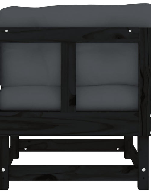 Încărcați imaginea în vizualizatorul Galerie, Canapele colțar cu perne, 2 buc., negru, lemn masiv de pin - Lando
