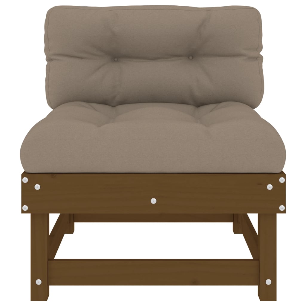 Canapele de mijloc cu perne 2 buc. maro miere lemn masiv de pin - Lando