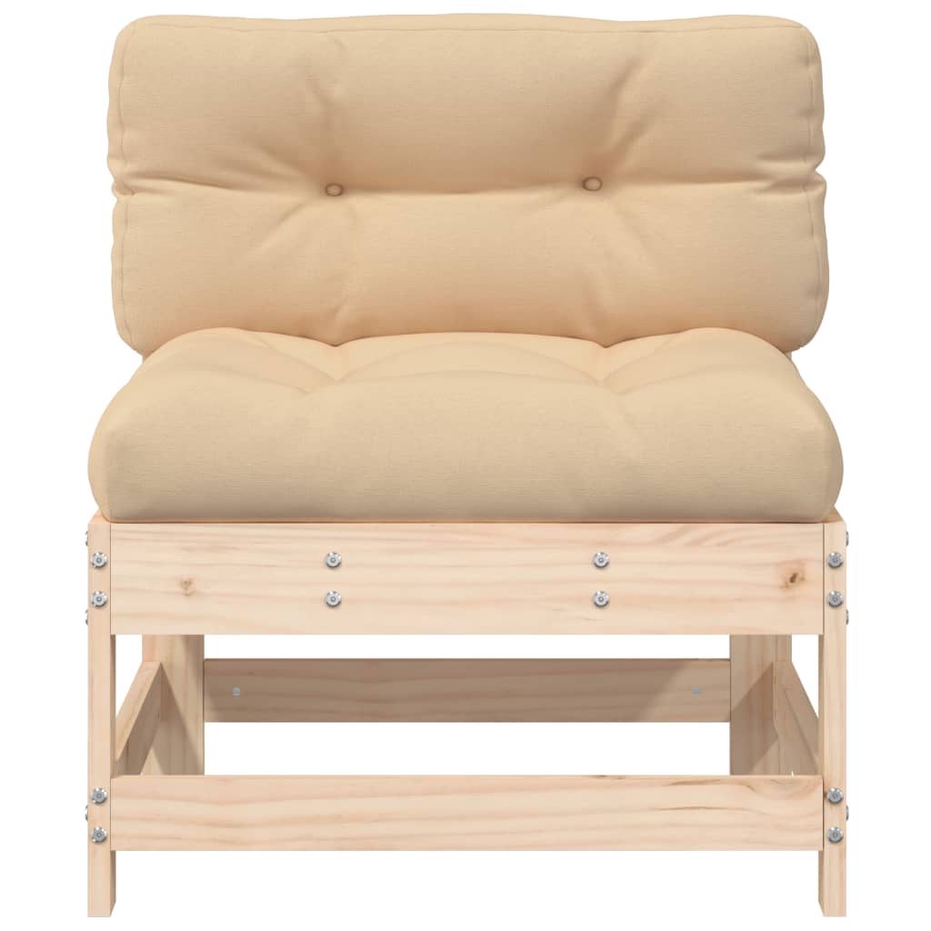 Canapea de mijloc cu perne, lemn masiv de pin - Lando