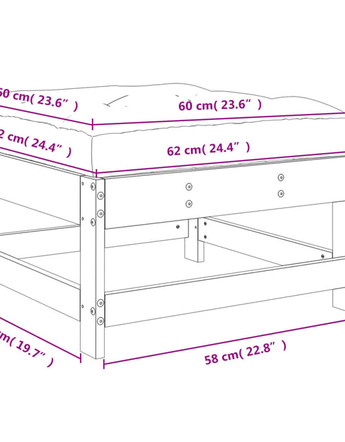 Încărcați imaginea în vizualizatorul Galerie, Taburet de grădină cu pernă, lemn masiv douglas - Lando
