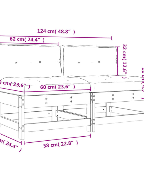 Încărcați imaginea în vizualizatorul Galerie, Canapele de mijloc cu perne, 2 buc., lemn masiv de pin - Lando
