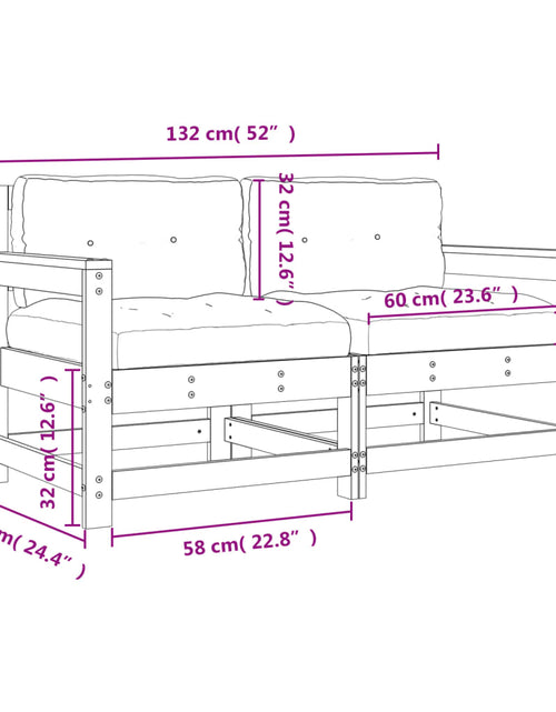 Încărcați imaginea în vizualizatorul Galerie, Scaune de grădină cu perne, 2 buc., lemn masiv de pin - Lando
