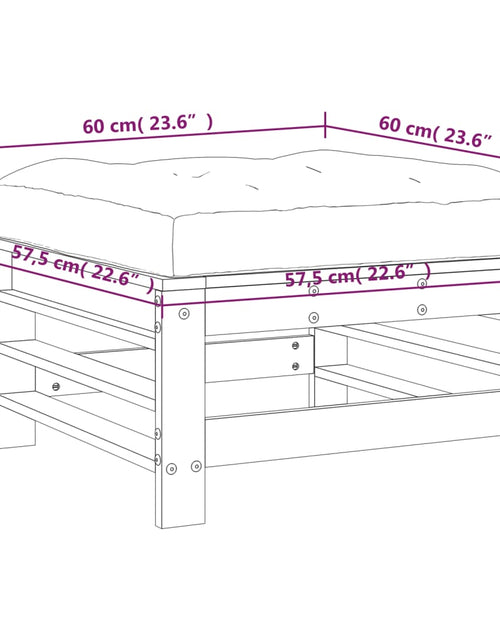 Încărcați imaginea în vizualizatorul Galerie, Taburet de grădină cu pernă, lemn masiv douglas - Lando
