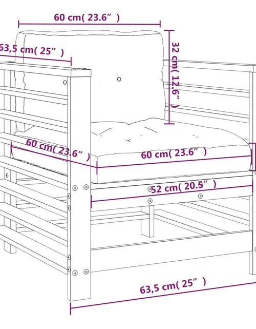 Încărcați imaginea în vizualizatorul Galerie, Scaune de grădină cu perne, 2 buc., lemn de pin tratat - Lando
