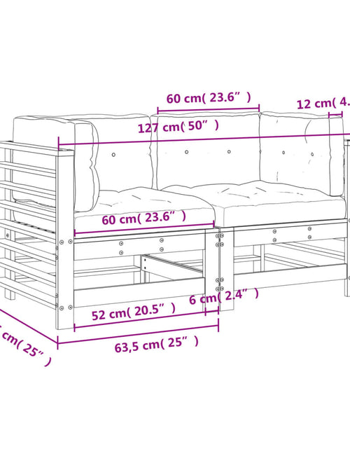 Încărcați imaginea în vizualizatorul Galerie, Canapele colțar cu perne, 2 buc., lemn masiv de pin - Lando
