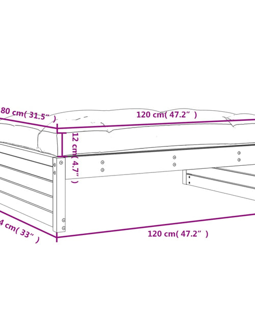 Încărcați imaginea în vizualizatorul Galerie, Taburet de grădină, 120x80 cm, lemn de pin impregnat - Lando
