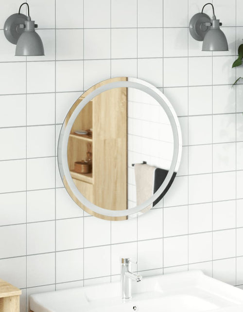 Încărcați imaginea în vizualizatorul Galerie, Oglindă de baie cu LED, 60 cm, rotundă Lando - Lando
