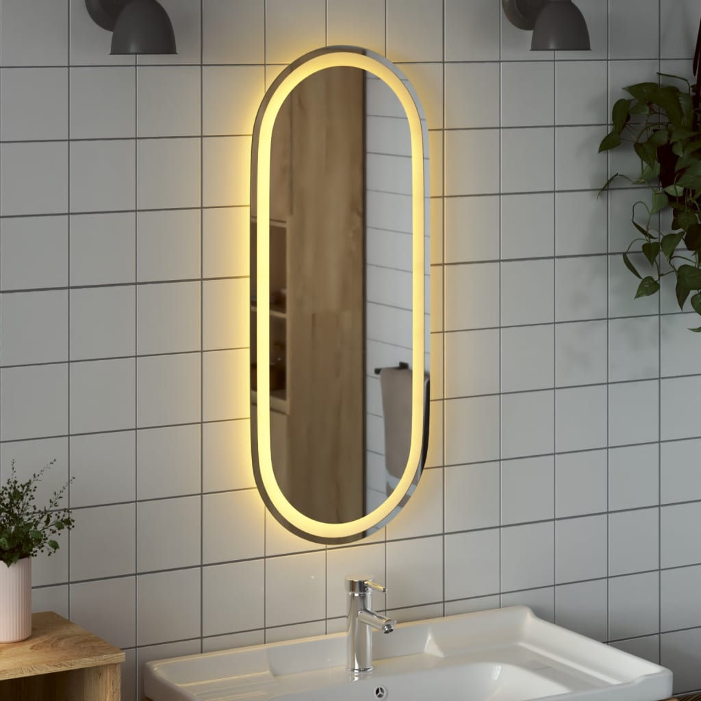 Oglindă de baie cu LED, 90x40 cm, ovală Lando - Lando
