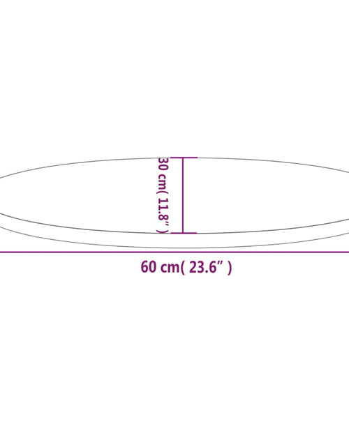 Загрузите изображение в средство просмотра галереи, Blat de masă, alb, 60x30x2,5 cm, lemn masiv de pin, oval - Lando

