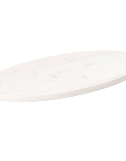 Încărcați imaginea în vizualizatorul Galerie, Blat de masă, alb, 70x35x2,5 cm, lemn masiv de pin, oval - Lando
