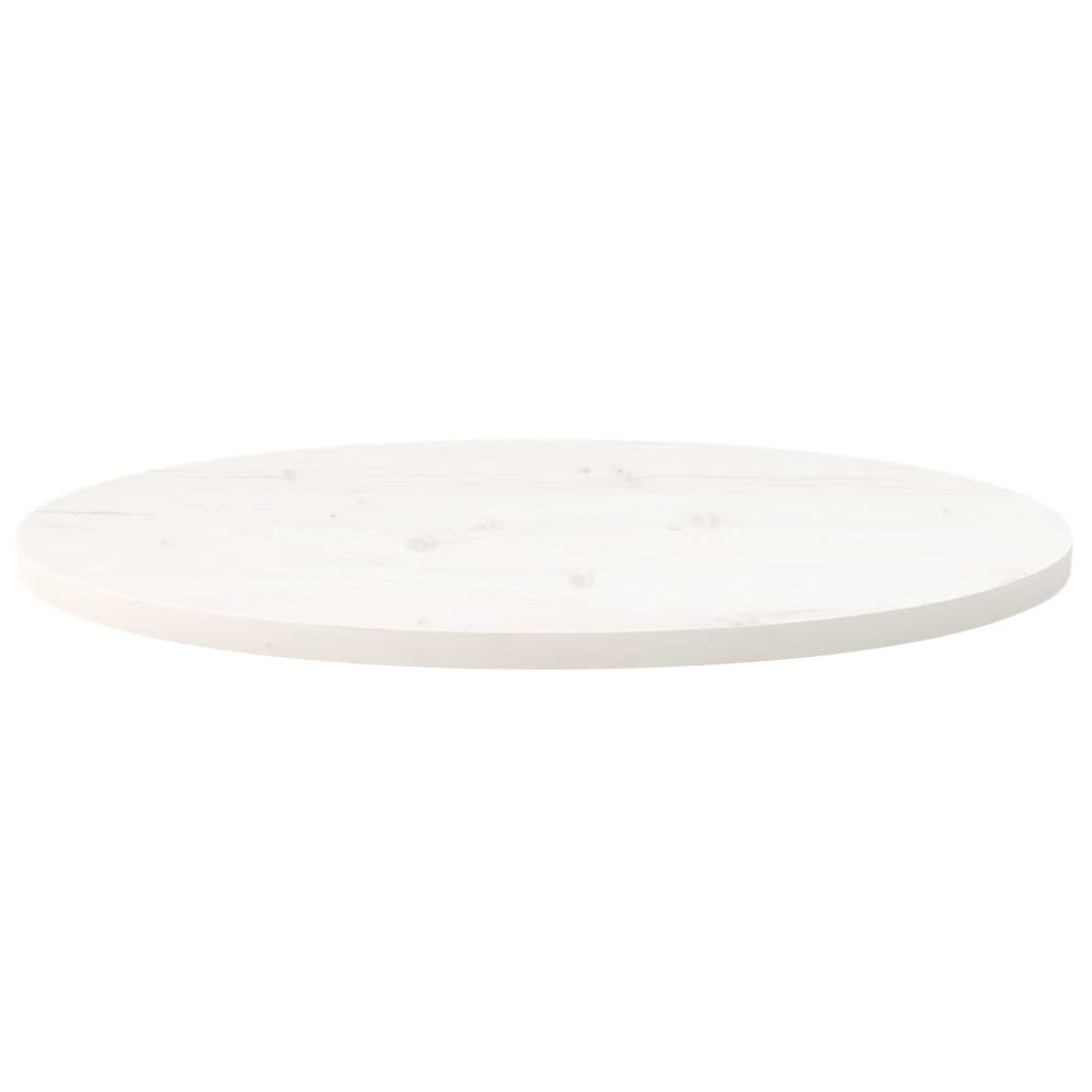 Blat de masă, alb, 70x35x2,5 cm, lemn masiv de pin, oval - Lando