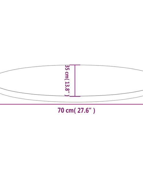 Загрузите изображение в средство просмотра галереи, Blat de masă, alb, 70x35x2,5 cm, lemn masiv de pin, oval - Lando

