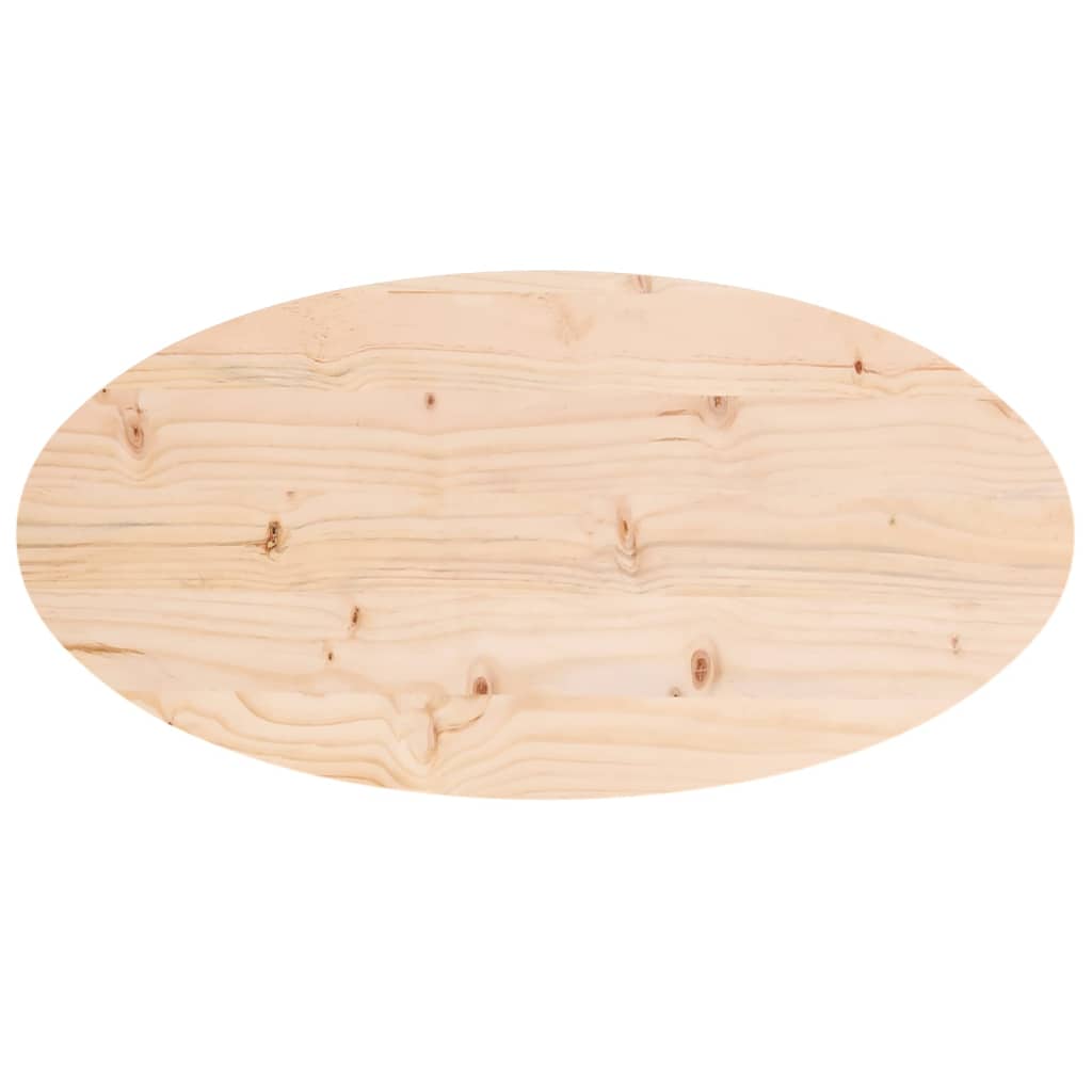 Blat de masă, 80x40x2,5 cm, lemn masiv de pin, oval - Lando