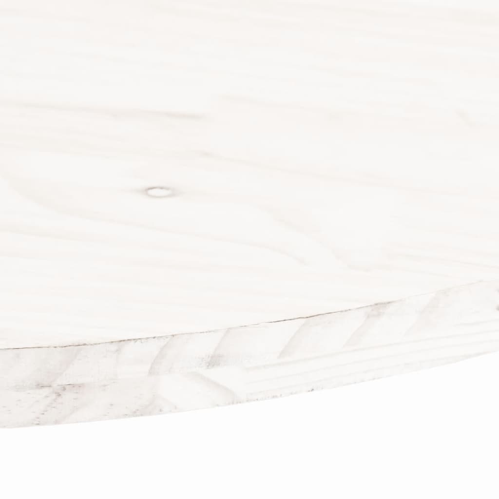 Blat de masă, alb, 80x40x2,5 cm, lemn masiv de pin, oval - Lando