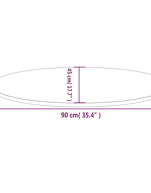 Загрузите изображение в средство просмотра галереи, Blat de masă, 90x45x2,5 cm, lemn masiv de pin, oval - Lando
