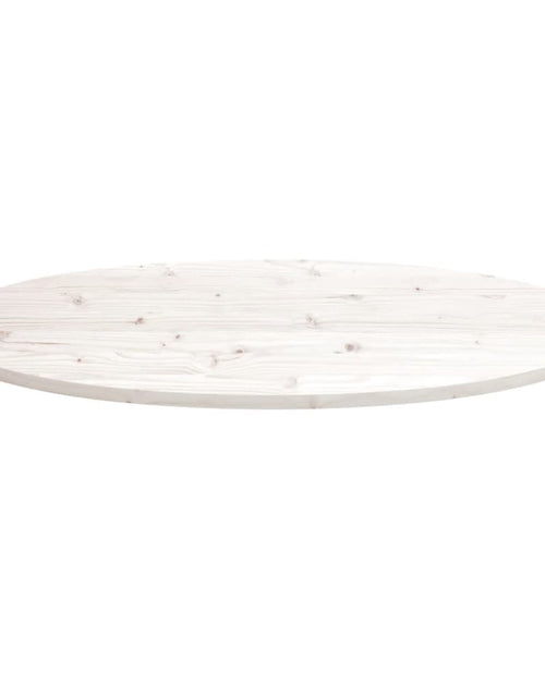 Încărcați imaginea în vizualizatorul Galerie, Blat de masă, alb, 90x45x2,5 cm, lemn masiv de pin, oval - Lando
