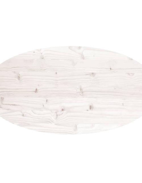 Încărcați imaginea în vizualizatorul Galerie, Blat de masă, alb, 90x45x2,5 cm, lemn masiv de pin, oval - Lando
