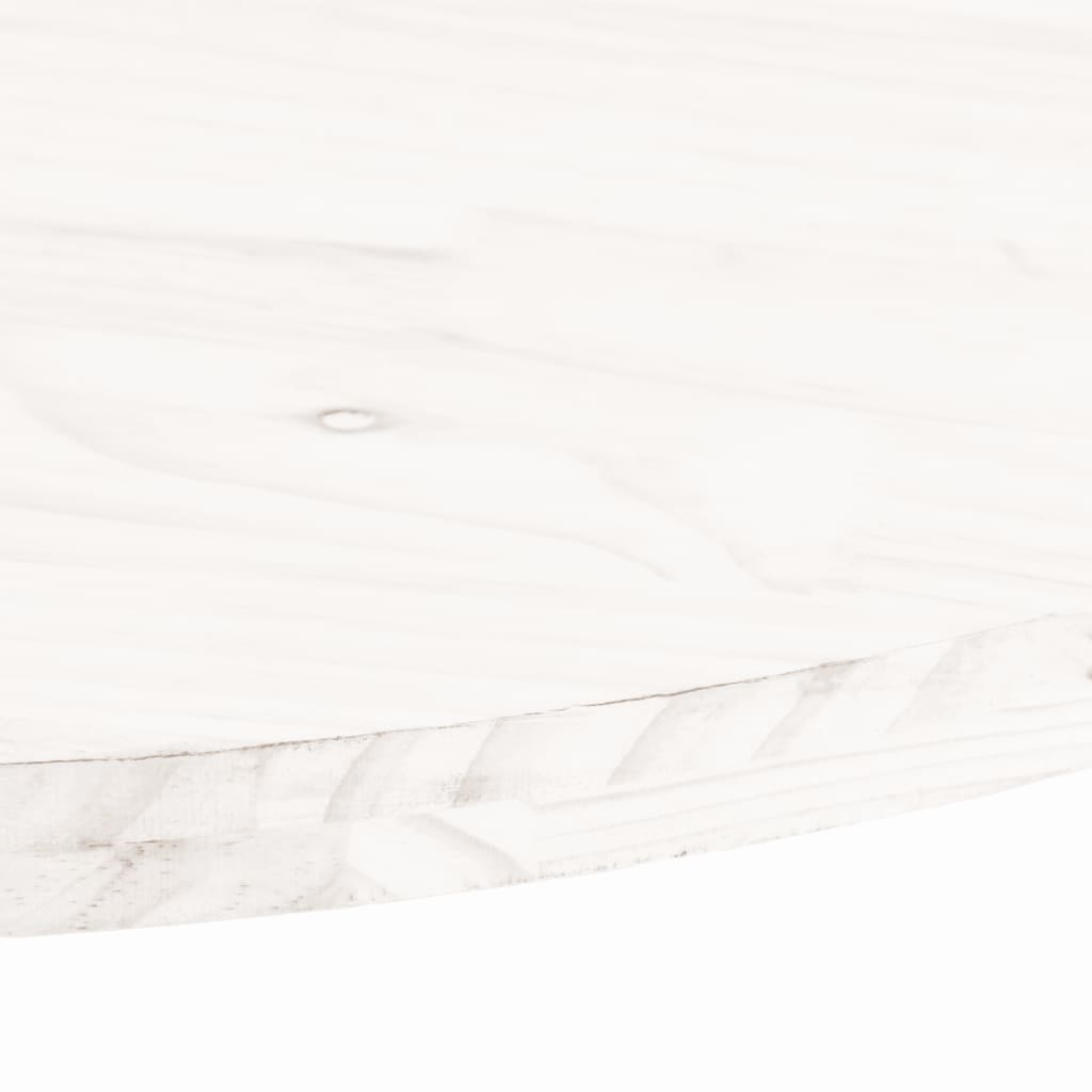Blat de masă, alb, 100x50x2,5 cm, lemn masiv de pin, oval - Lando