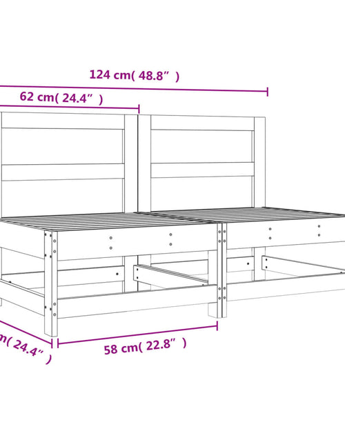 Загрузите изображение в средство просмотра галереи, Canapele de mijloc pentru grădină, 2 buc., alb, lemn masiv pin - Lando
