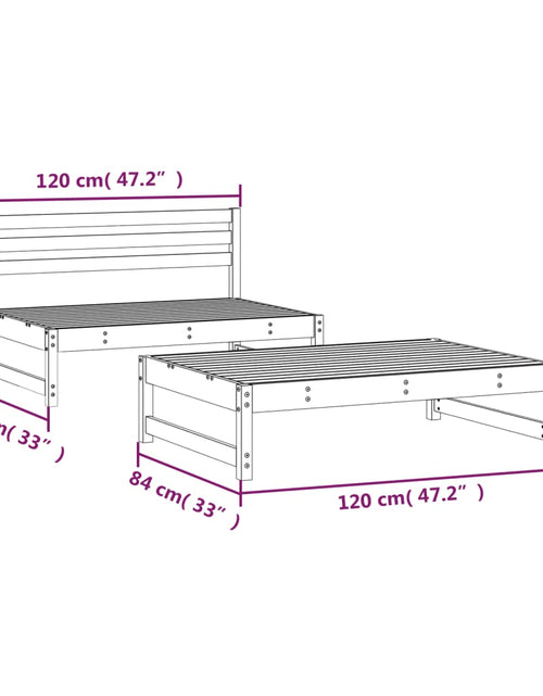 Încărcați imaginea în vizualizatorul Galerie, Set mobilier relaxare grădină, 2 piese, gri, lemn masiv de pin - Lando

