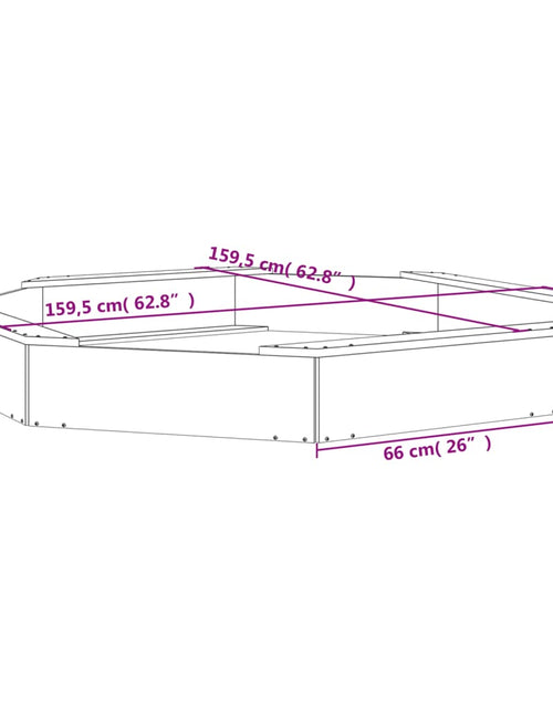 Încărcați imaginea în vizualizatorul Galerie, Cutie de nisip cu scaune octogonale, negru, lemn masiv de pin - Lando
