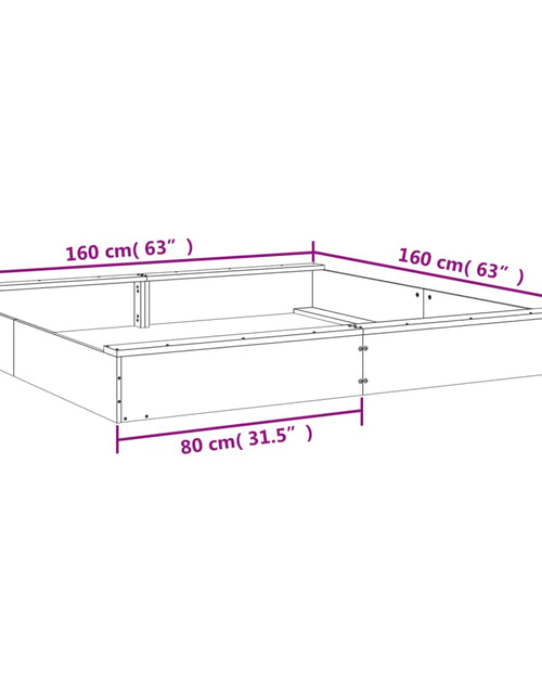 Загрузите изображение в средство просмотра галереи, Cutie de nisip pătrată cu scaune, gri, lemn masiv de pin - Lando
