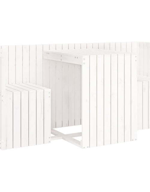 Încărcați imaginea în vizualizatorul Galerie, Set de balcon cu 2 locuri, alb, lemn masiv de pin - Lando
