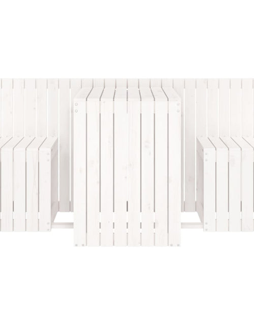 Încărcați imaginea în vizualizatorul Galerie, Set de balcon cu 2 locuri, alb, lemn masiv de pin - Lando
