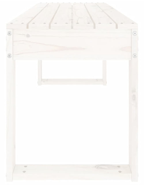 Încărcați imaginea în vizualizatorul Galerie, Bancă de grădină, alb, 110x38x45 cm, lemn masiv de pin - Lando
