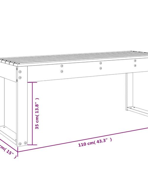 Загрузите изображение в средство просмотра галереи, Bancă de grădină, gri, 110x38x45 cm, lemn masiv de pin - Lando
