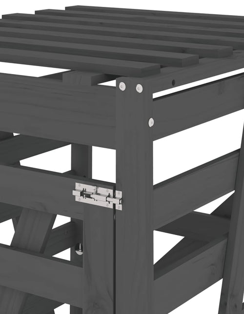 Загрузите изображение в средство просмотра галереи, Depozitare coș de gunoi, gri, 84x90x128,5 cm, lemn masiv de pin - Lando
