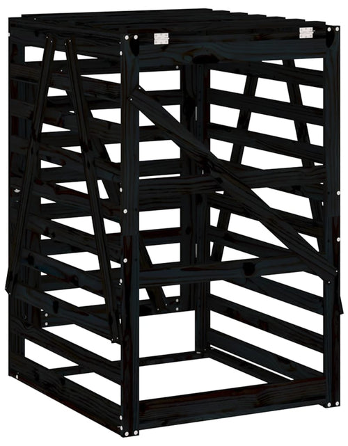 Încărcați imaginea în vizualizatorul Galerie, Depozitare coș de gunoi negru 84x90x128,5 cm lemn masiv de pin - Lando
