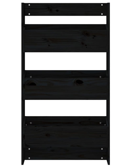 Încărcați imaginea în vizualizatorul Galerie, Jardinieră de perete cu 3 niveluri negru 60x18,5x110cm lemn pin - Lando
