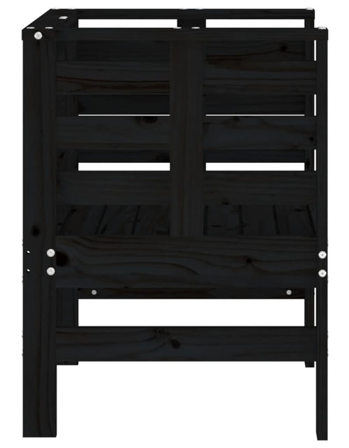 Încărcați imaginea în vizualizatorul Galerie, Scaune de grădină, 2 buc., negru, 61,5x53x71 cm, lemn masiv pin - Lando

