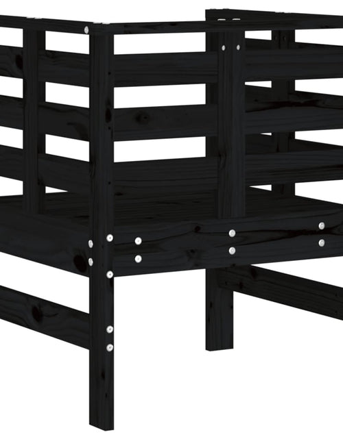 Încărcați imaginea în vizualizatorul Galerie, Scaune de grădină, 2 buc., negru, 61,5x53x71 cm, lemn masiv pin - Lando
