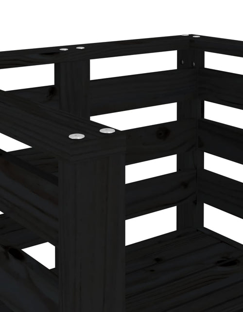 Загрузите изображение в средство просмотра галереи, Scaune de grădină, 2 buc., negru, 61,5x53x71 cm, lemn masiv pin - Lando
