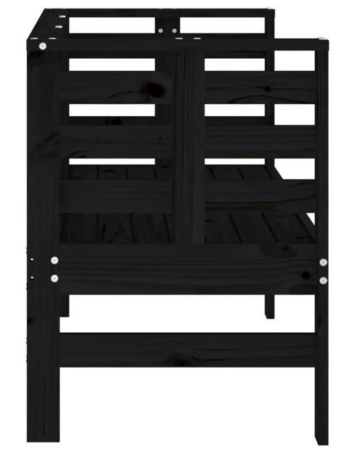 Încărcați imaginea în vizualizatorul Galerie, Bancă de grădină, negru, 111,5x53x71 cm, lemn masiv de pin - Lando
