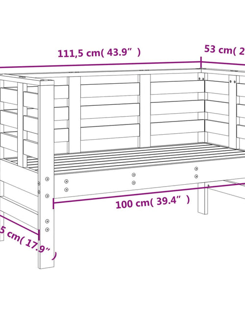 Încărcați imaginea în vizualizatorul Galerie, Bancă de grădină, 111,5x53x71 cm, lemn masiv de douglas - Lando
