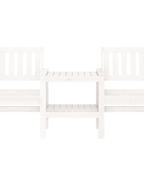 Încărcați imaginea în vizualizatorul Galerie, Bancă de grădină cu masă 2 locuri, alb, lemn masiv de pin - Lando
