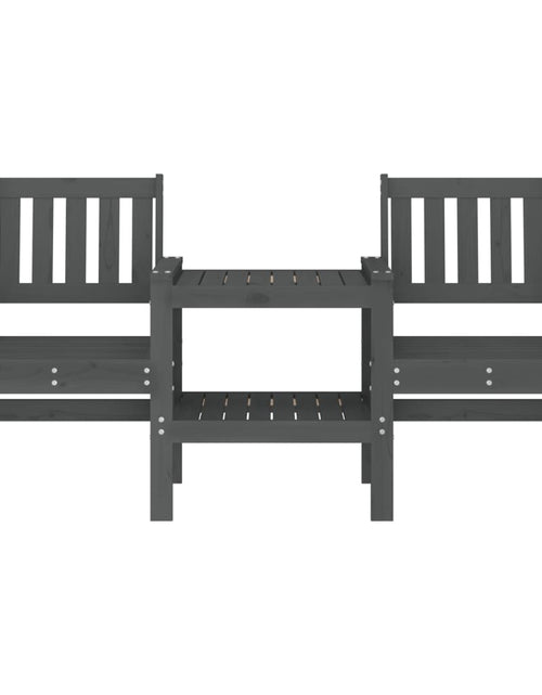 Загрузите изображение в средство просмотра галереи, Bancă de grădină cu masă 2 locuri, gri, lemn masiv de pin - Lando
