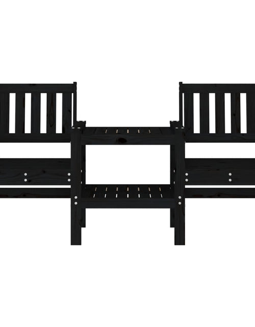 Загрузите изображение в средство просмотра галереи, Bancă de grădină cu masă 2 locuri, negru, lemn masiv de pin - Lando
