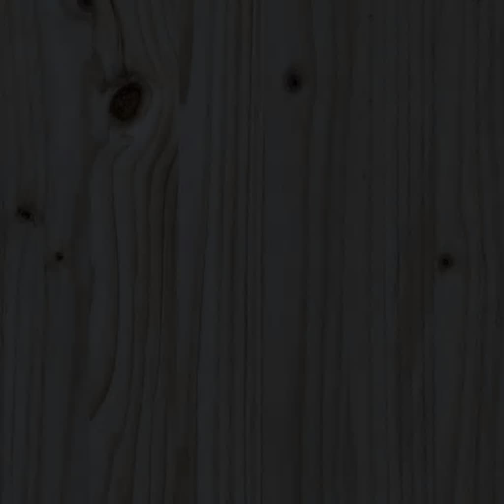 Jardinieră bancă, negru, 184,5x39,5x56,5 cm, lemn masiv de pin - Lando