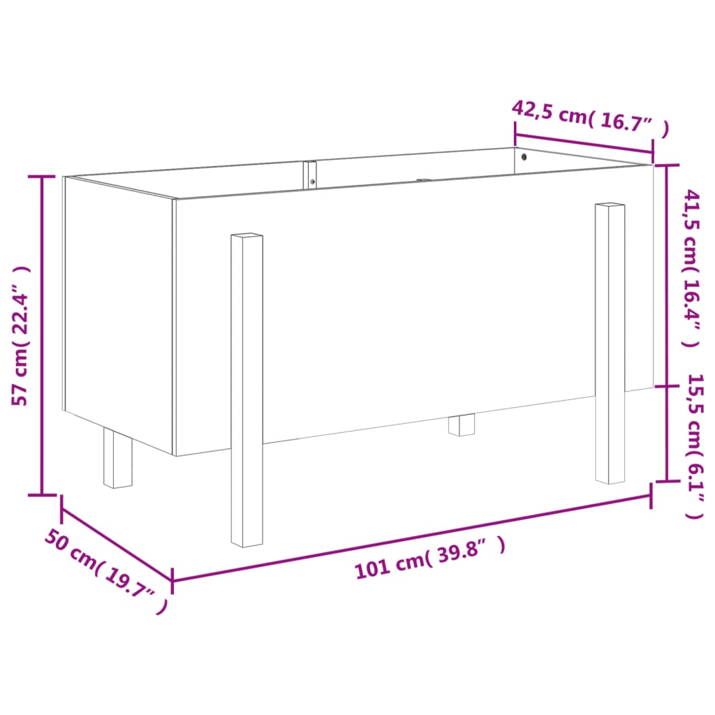 Strat înălțat de grădină maro miere 101x50x57 cm lemn masiv pin - Lando