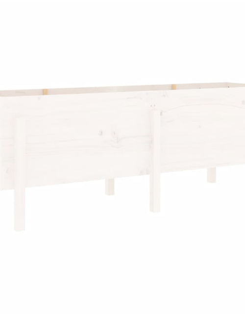 Încărcați imaginea în vizualizatorul Galerie, Strat înălțat de grădină, alb, 160x50x57 cm, lemn masiv de pin - Lando
