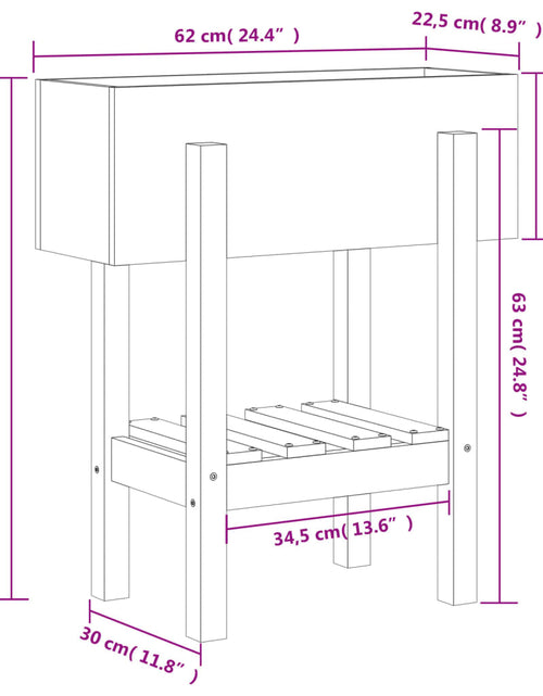 Încărcați imaginea în vizualizatorul Galerie, Jardinieră de grădină, 62x30x69 cm, lemn masiv de pin - Lando
