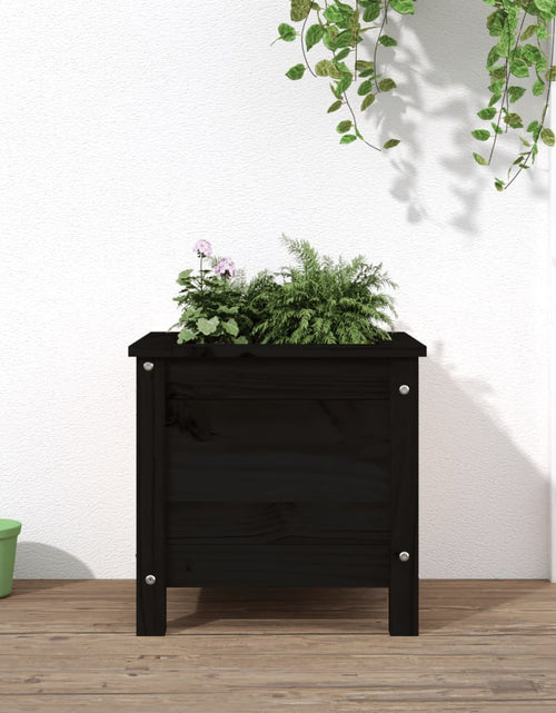 Încărcați imaginea în vizualizatorul Galerie, Jardinieră de grădină, negru, 40x40x39 cm, lemn masiv pin - Lando
